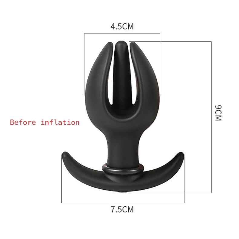 Flower bud inflatable anal plug liquid silicone