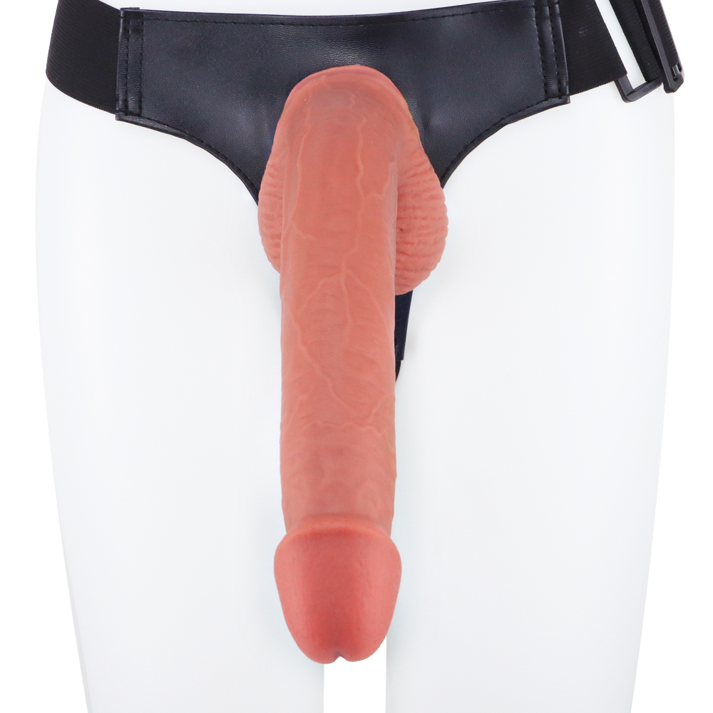 Liquid silicone dildo(11.1 " /1.57 inch) wearing leather pants imitation - God of War