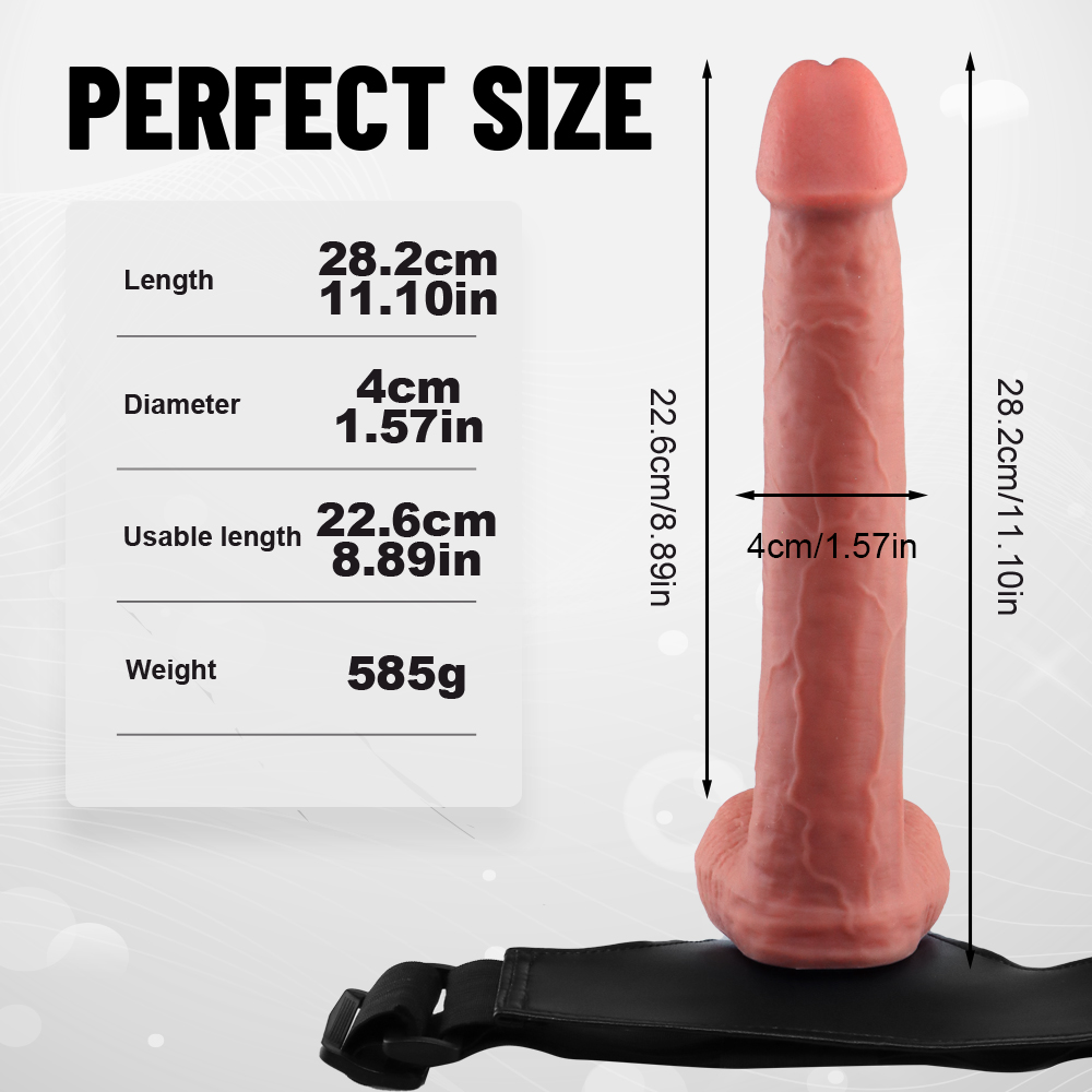 Liquid silicone dildo(11.1 " /1.57 inch) wearing leather pants imitation - God of War