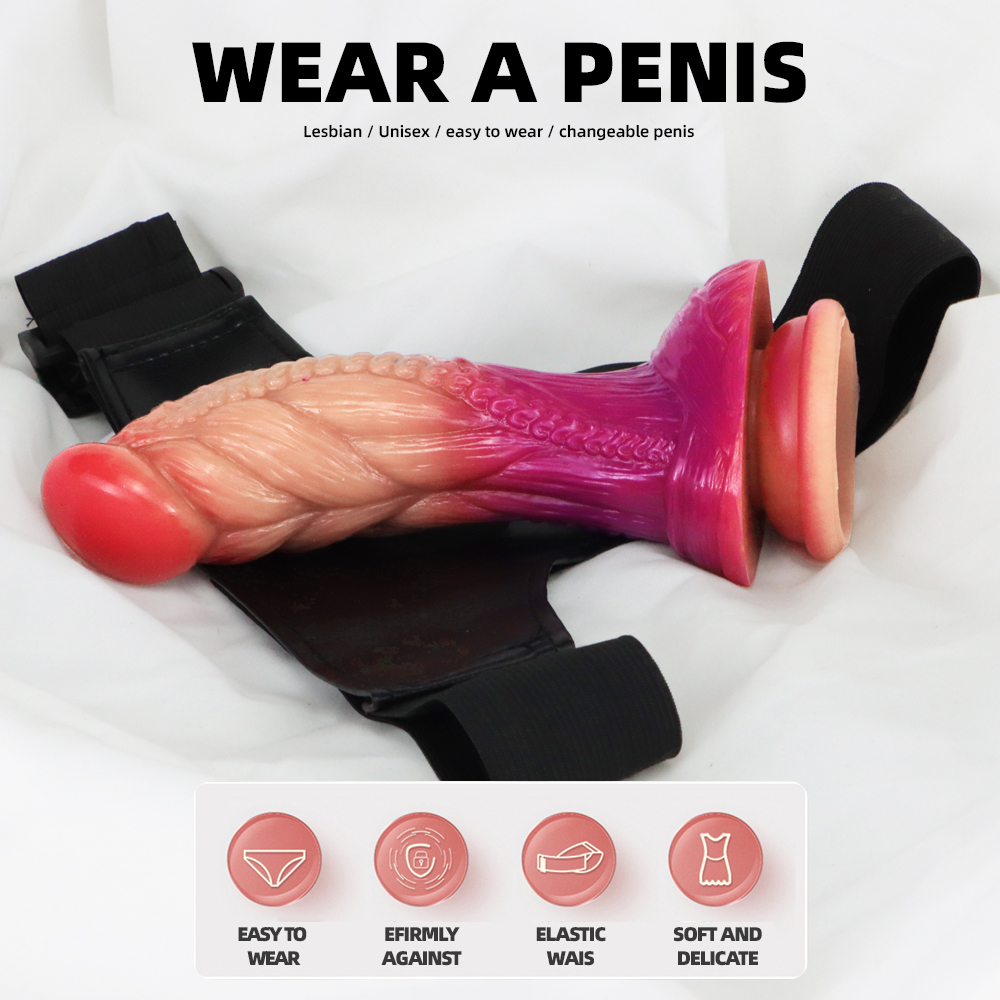 Female wearable liquid silicone dildo 7.6 "/1.9 inch Gay pull-up pants - Fierce bird