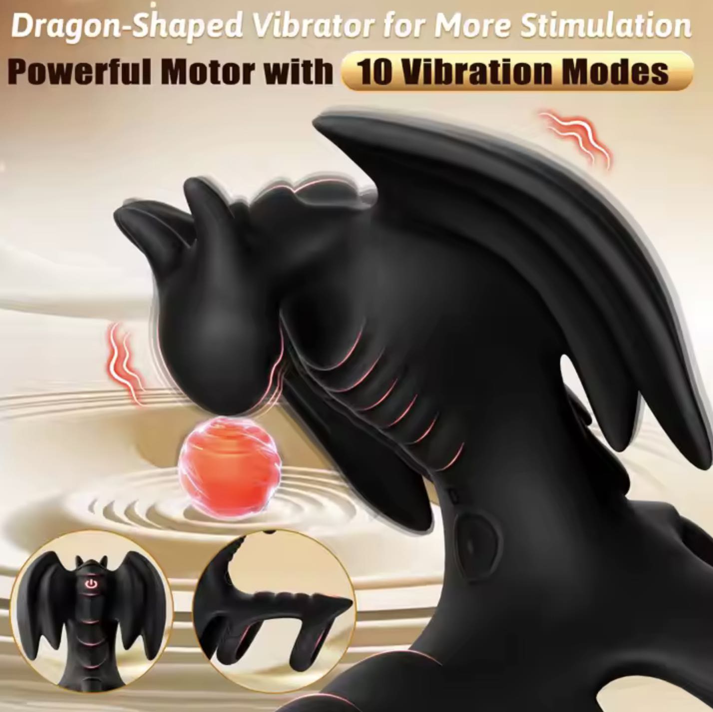 Clitoral massage stimulation remote control dragon monstor vibrator ring for male