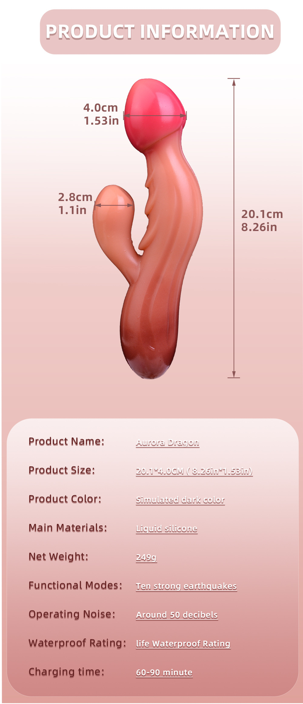 10 frequency large AV vibrator - Aurora Dragon