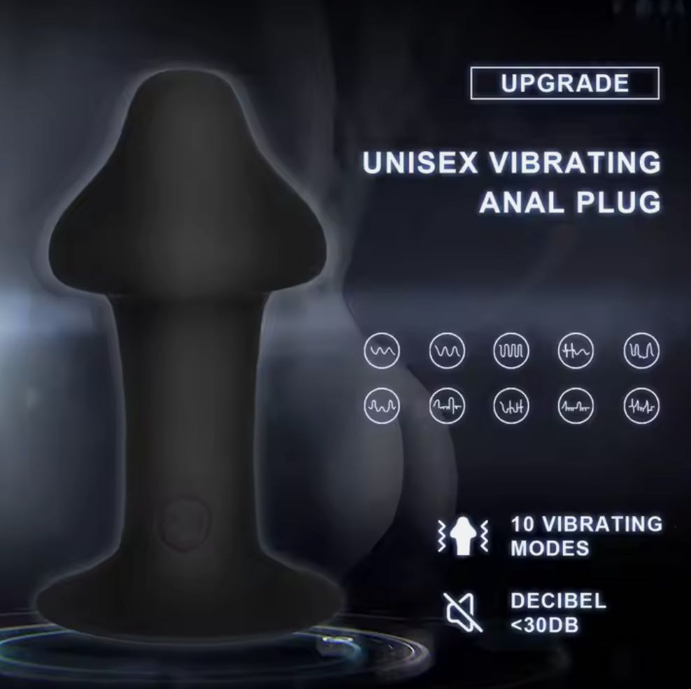 Remote control mushroom head anal plug