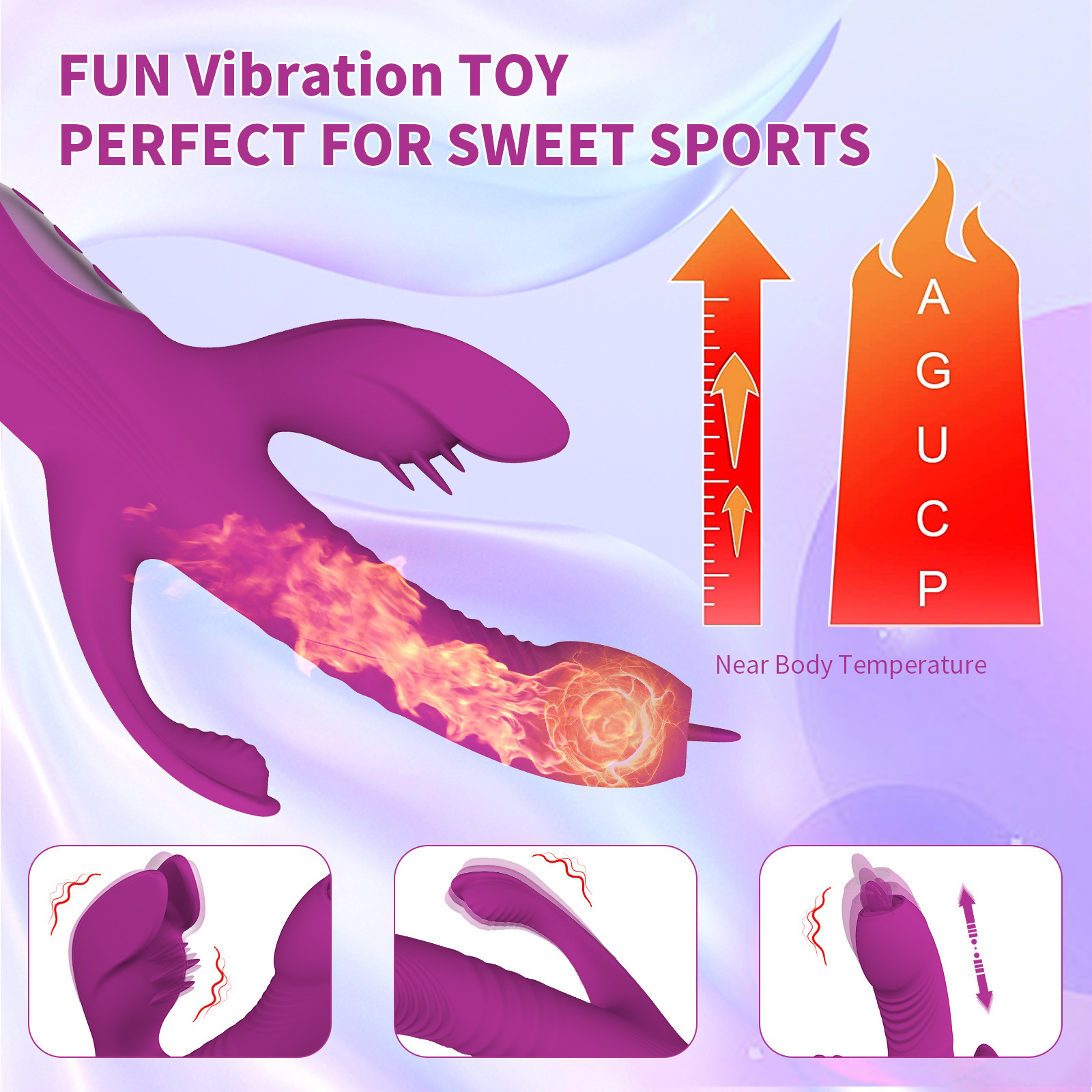 Telescopic Swinging Tongue Licking Warm Vibration Rod