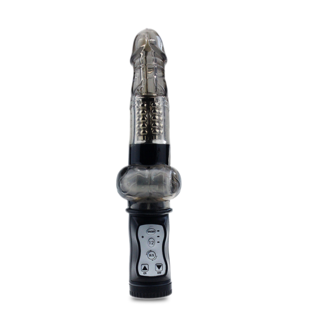 naughty boy Rotating Bead Dildo Vibrator (Black)