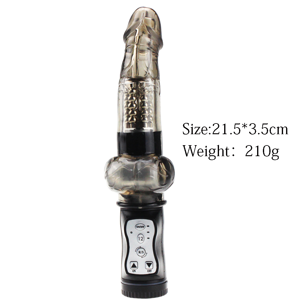 naughty boy Rotating Bead Dildo Vibrator (Black)