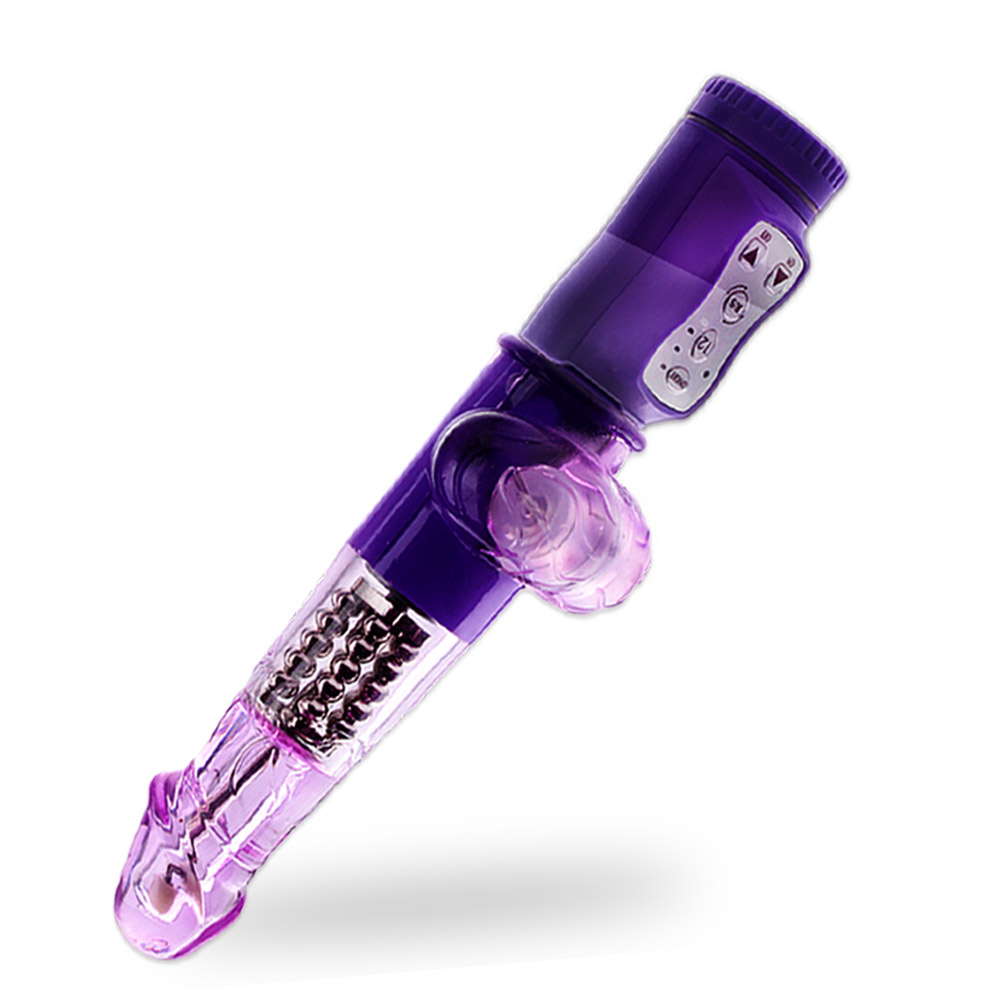 naughty boy 360 degree rotation Bead Dildo Vibrator (purple)