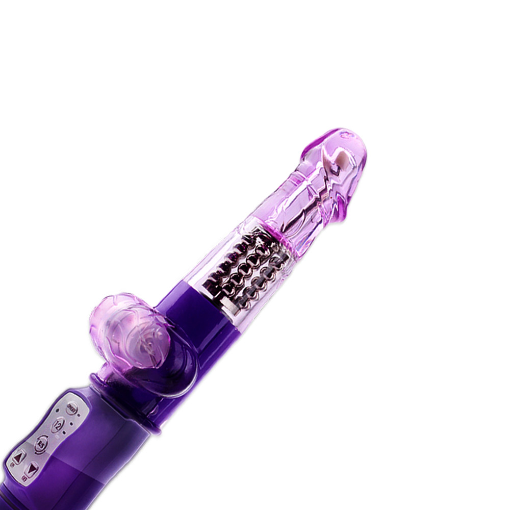 naughty boy 360 degree rotation Bead Dildo Vibrator (purple)