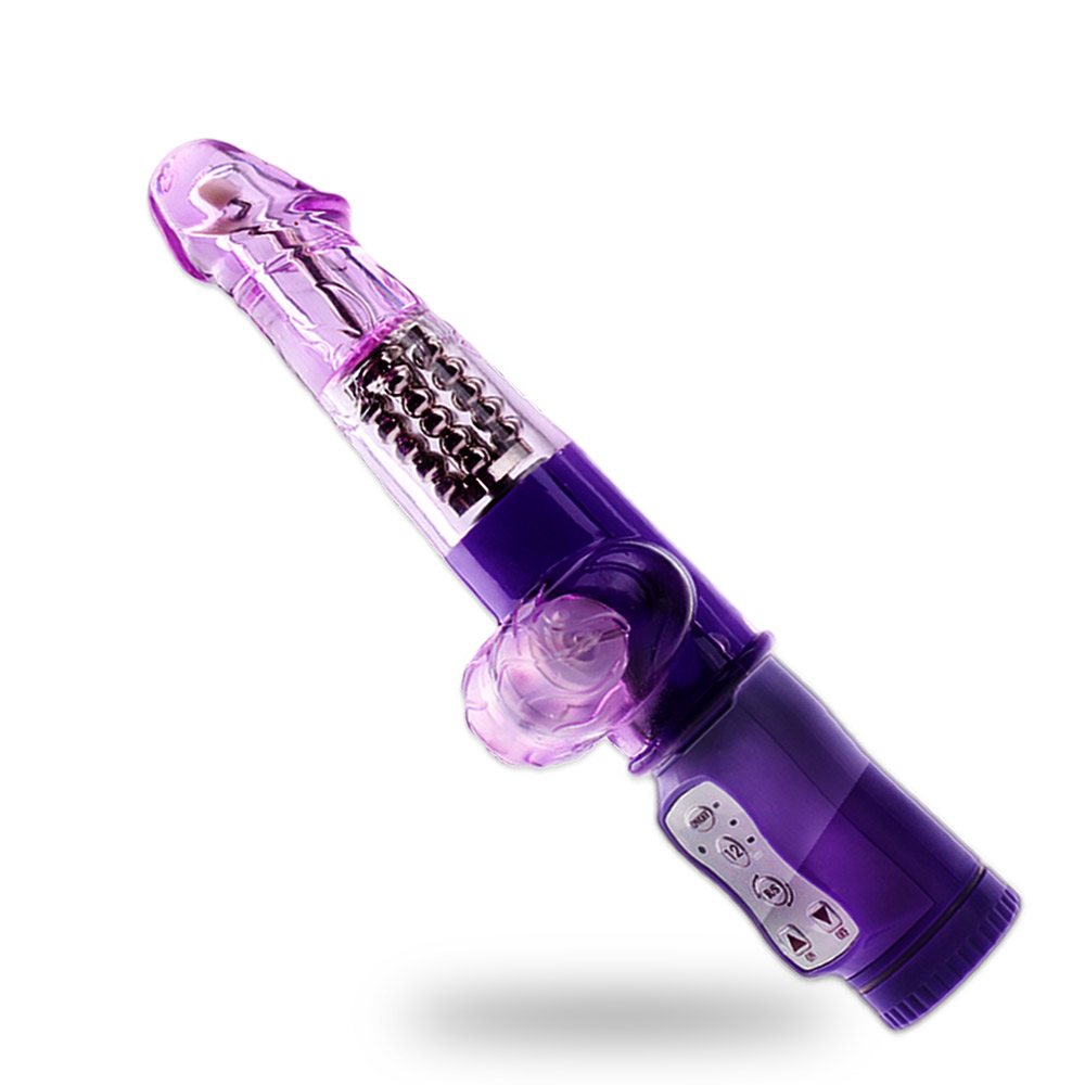 naughty boy 360 degree rotation Bead Dildo Vibrator (purple)