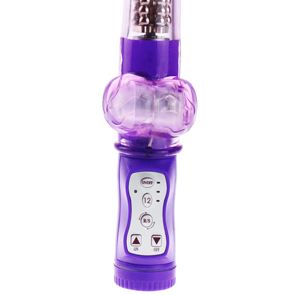 naughty boy 360 degree rotation Bead Dildo Vibrator (purple)