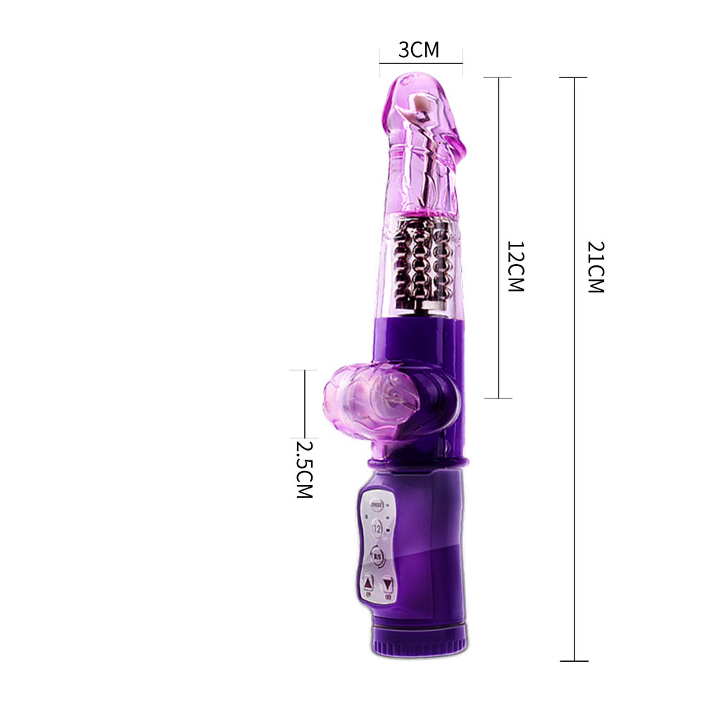 naughty boy 360 degree rotation Bead Dildo Vibrator (purple)