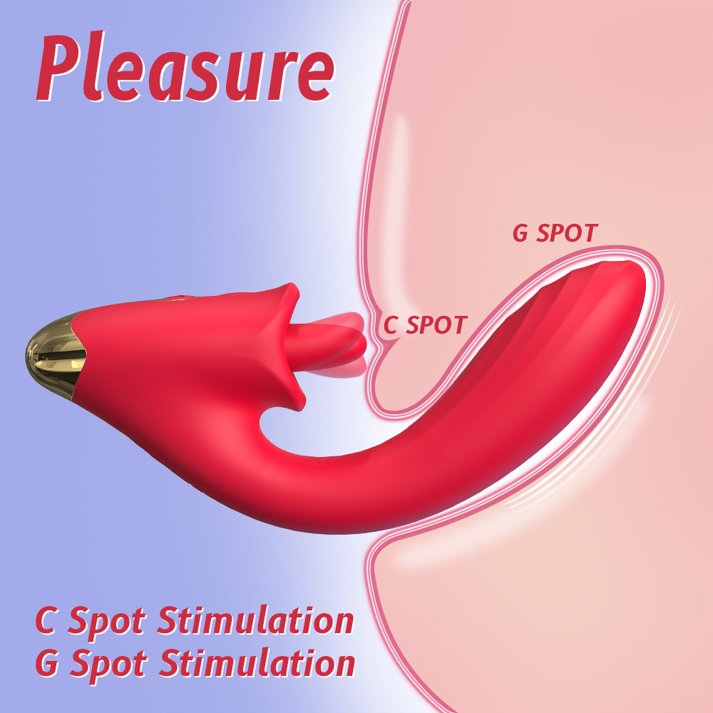 Tongue licking vibrator stimulates G-spot 9 modes