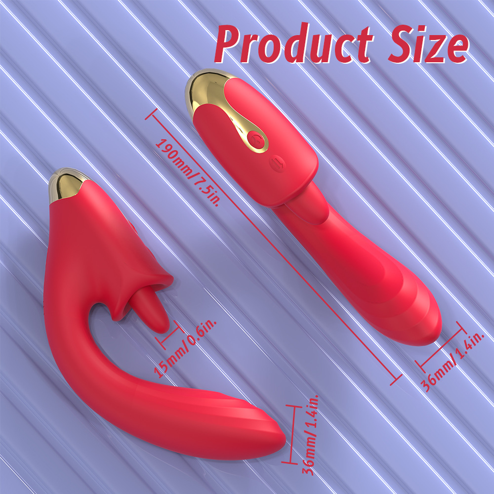 Tongue licking vibrator stimulates G-spot 9 modes