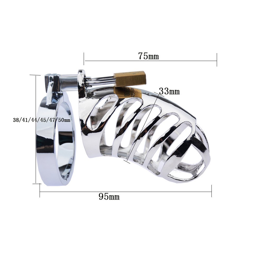 Metal Male CB Restraint device Penis Chastity Cage