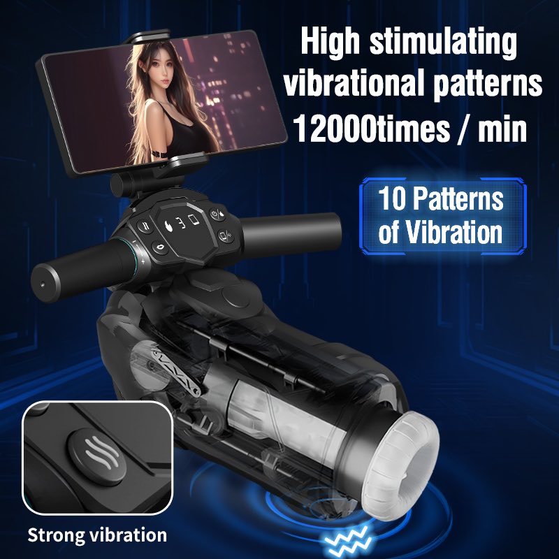 APP Motorcycle Masturbation Cup Telescopic Multi frequency Vibration Male Masturbator