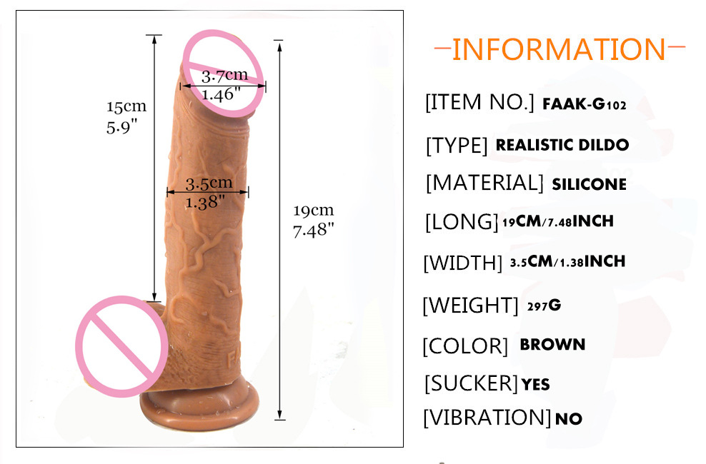 7.48 inch FAAK Realistic Silicone Dildo